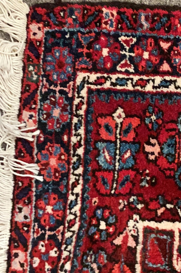 Blue and Red Multicolored Vintage Persian Rug