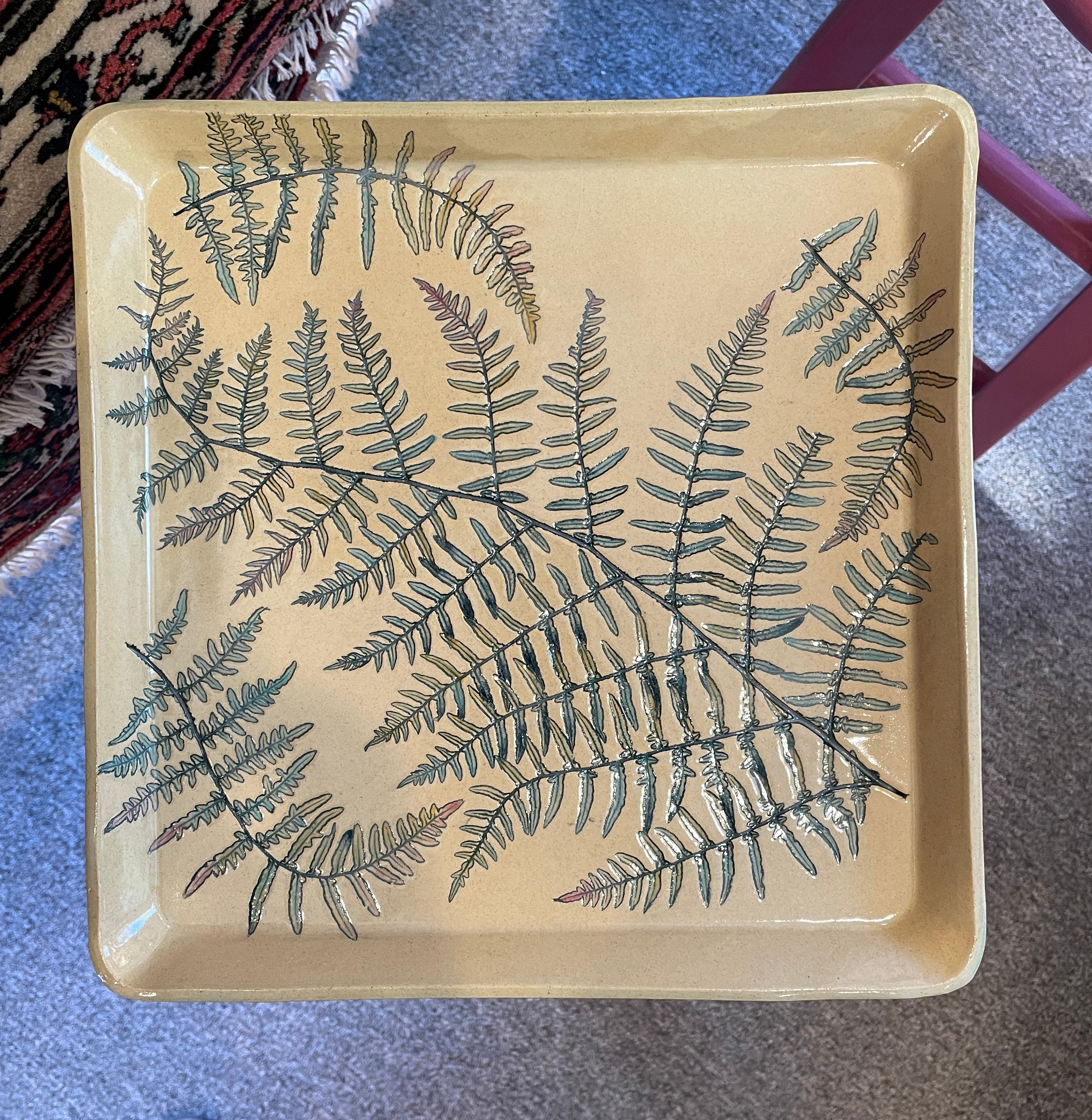 Amy Thurber Ferns Fronds Square Tray
