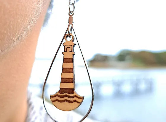 Lighthouse Wood Earrings