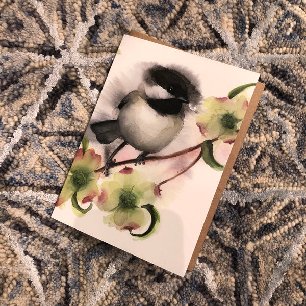 Black Capped Chickadee Greeting Card
