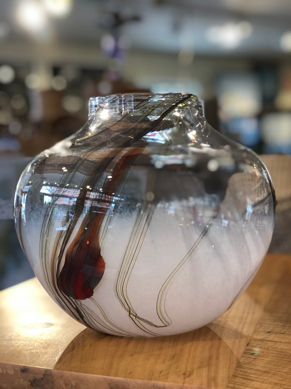 Round Glass Vase by McDermott Glass Studio