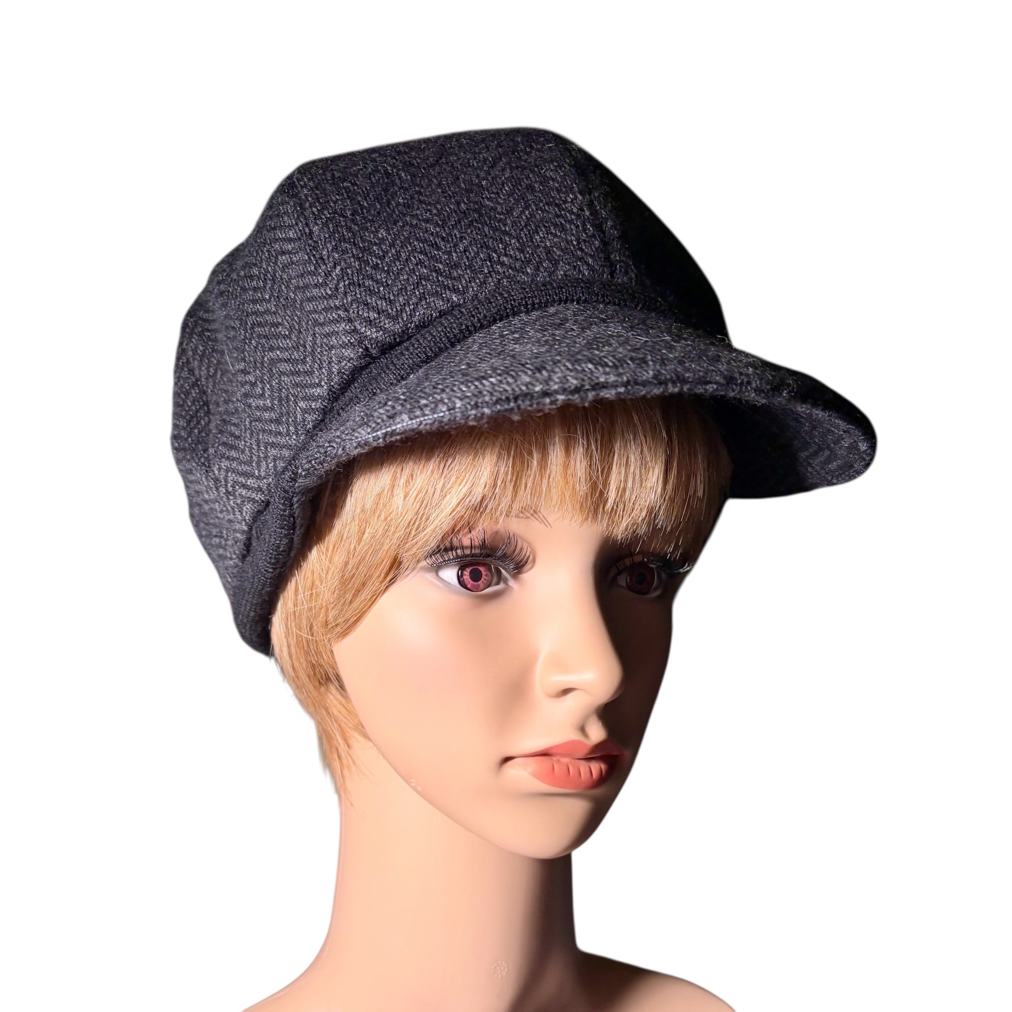 Black Wool Newsboy Cap WH027