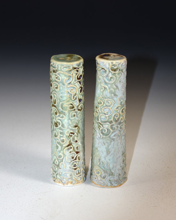 Salt & Pepper Shaker Set Aqua Squiggles 2