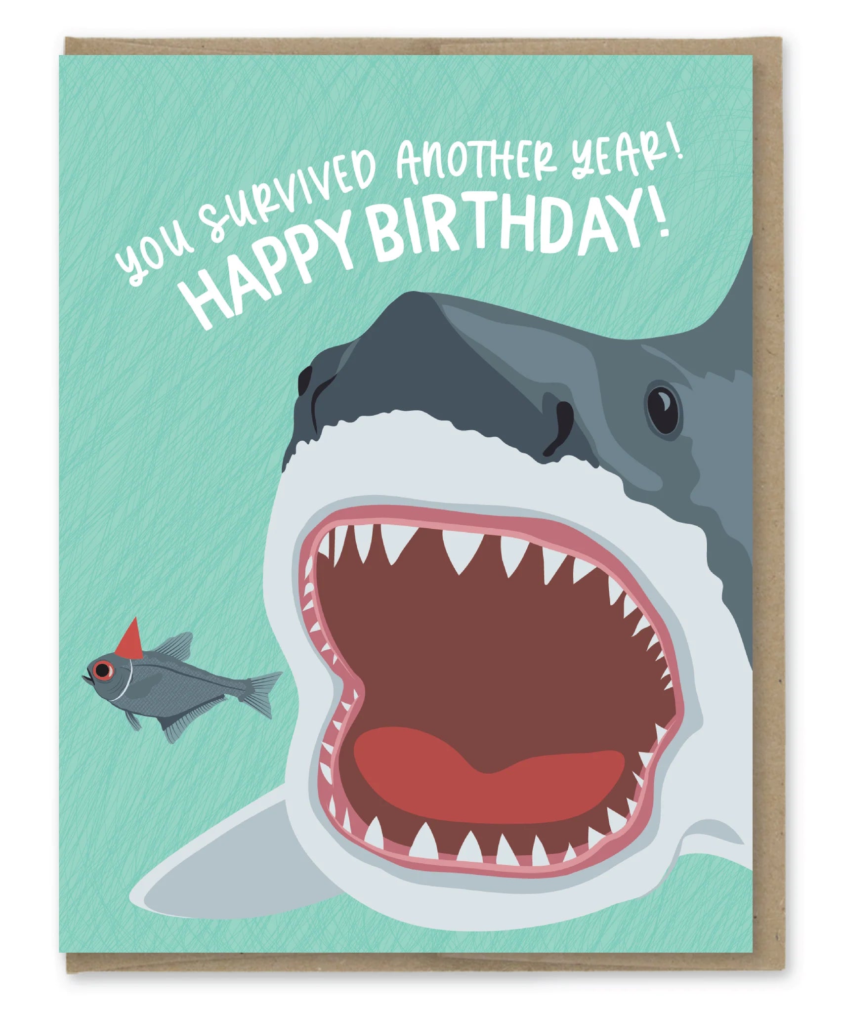 Survived Another Year Shark Birthday Greeting Card