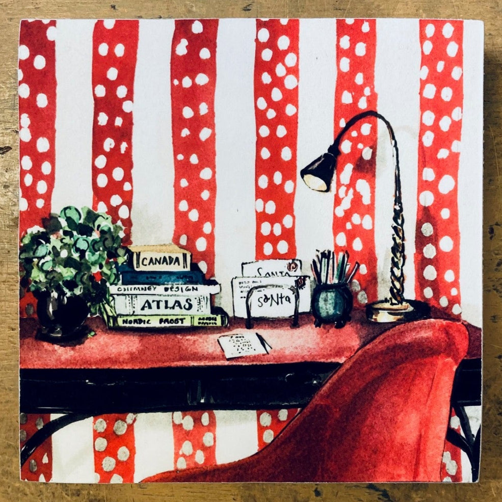 Watercolor Block - Santa's Writing Desk