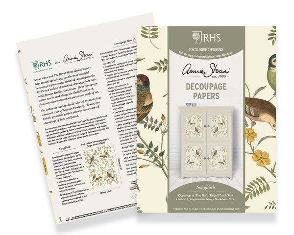 Annie Sloan Royal Horticultural Society Decoupage Papers, Songbirds