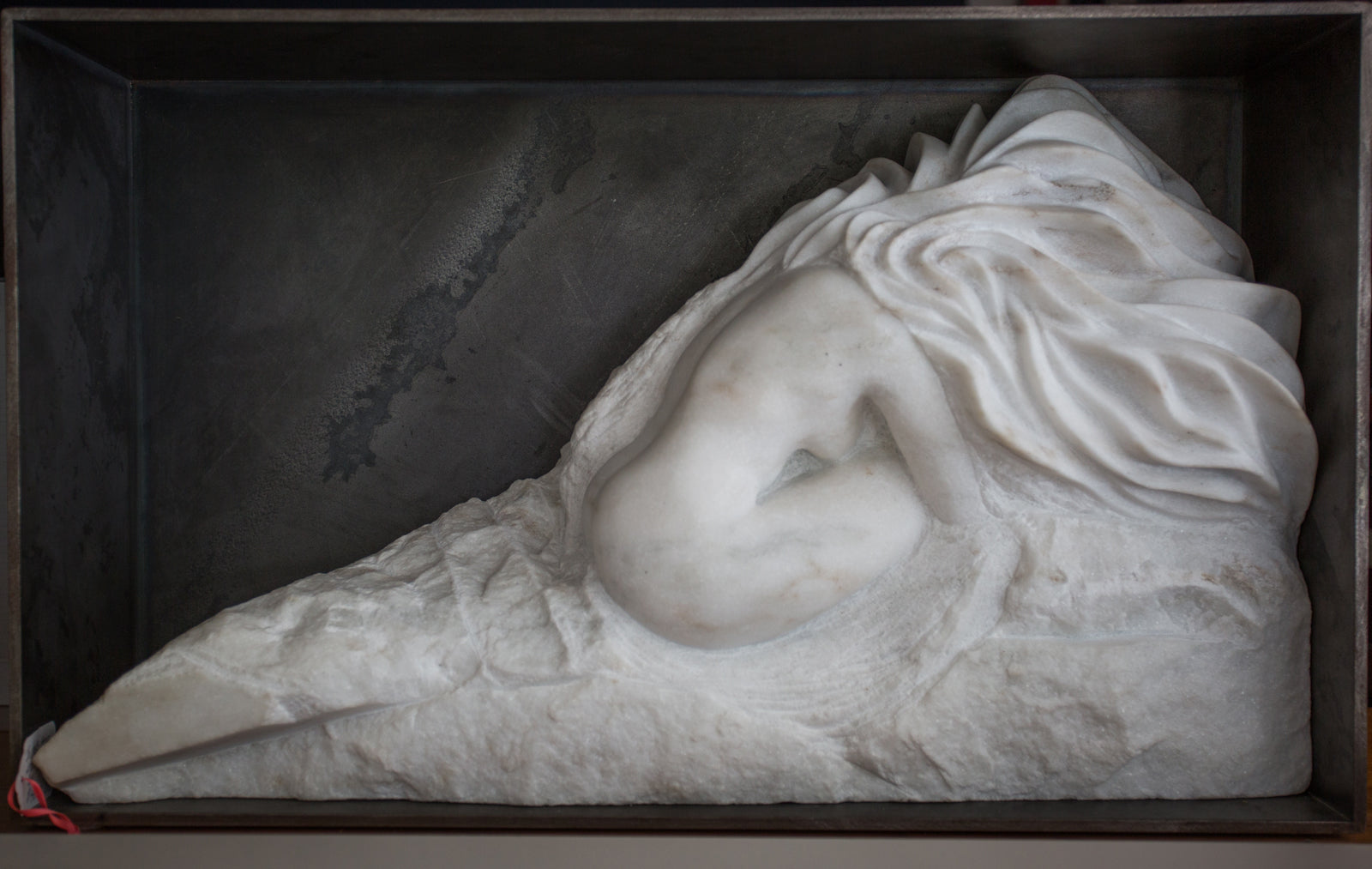 She Kept Her Dreams in a Box, Marble Sculpture by Steven Giblin