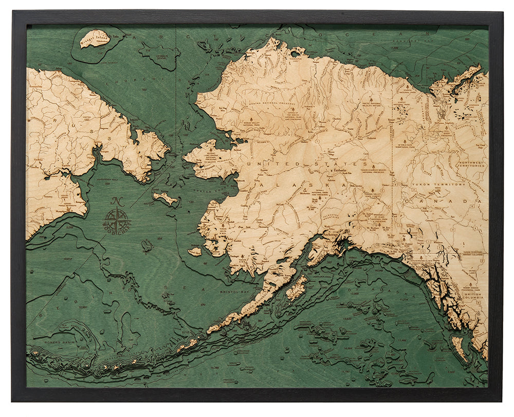 Alaska Wood Chart Map