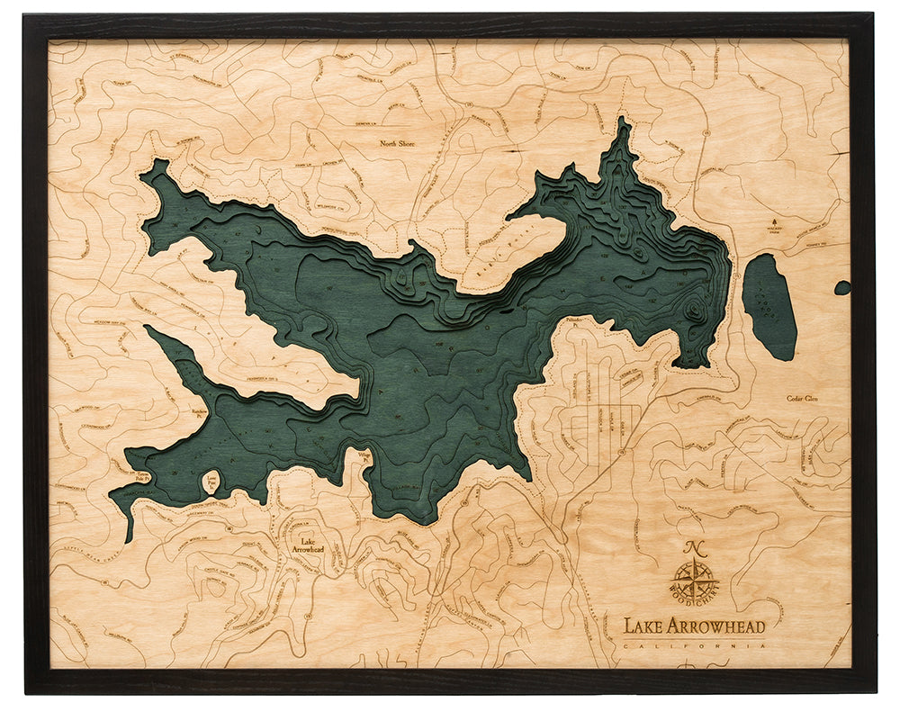 Lake Arrowhead Wood Chart Map