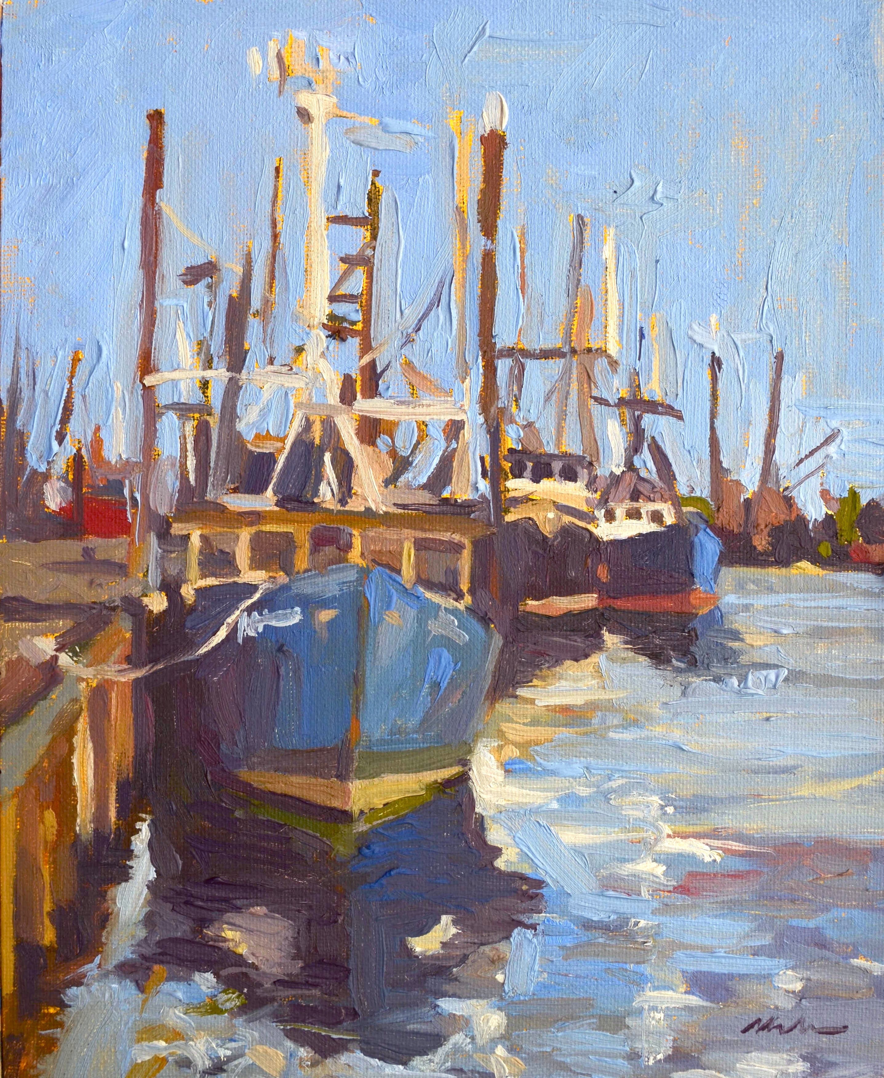 Original Oil Painting by Robert Abele - Fishing Boat