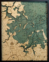 Boston Harbor Wood Chart Map