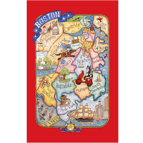 Boston Souvenir Tea Towel