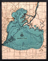 Lake St. Clair Wood Chart Map