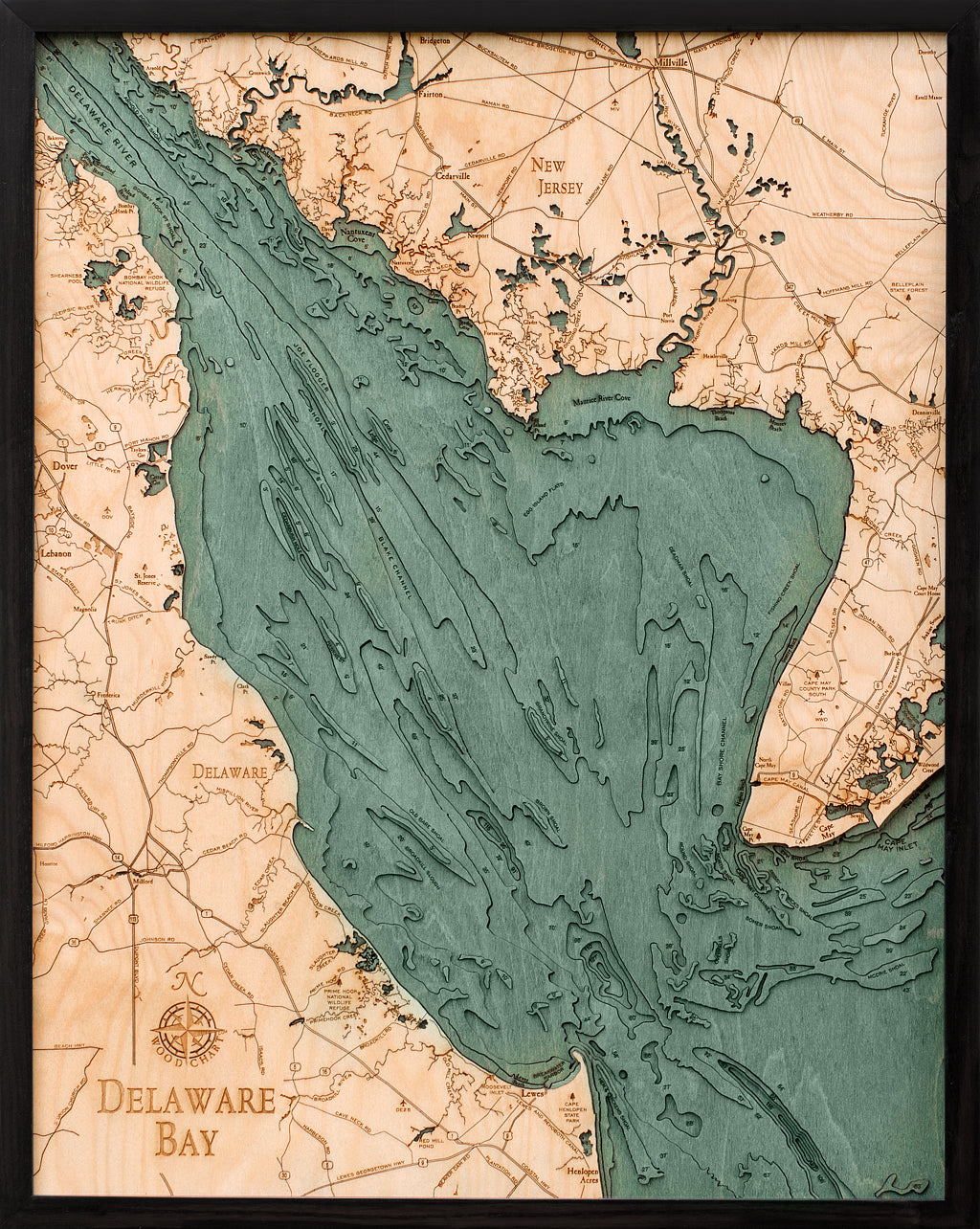 Delaware Bay Wood Chart Map