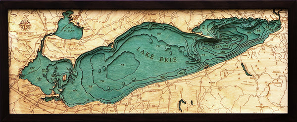 Lake Erie Wood Chart Map