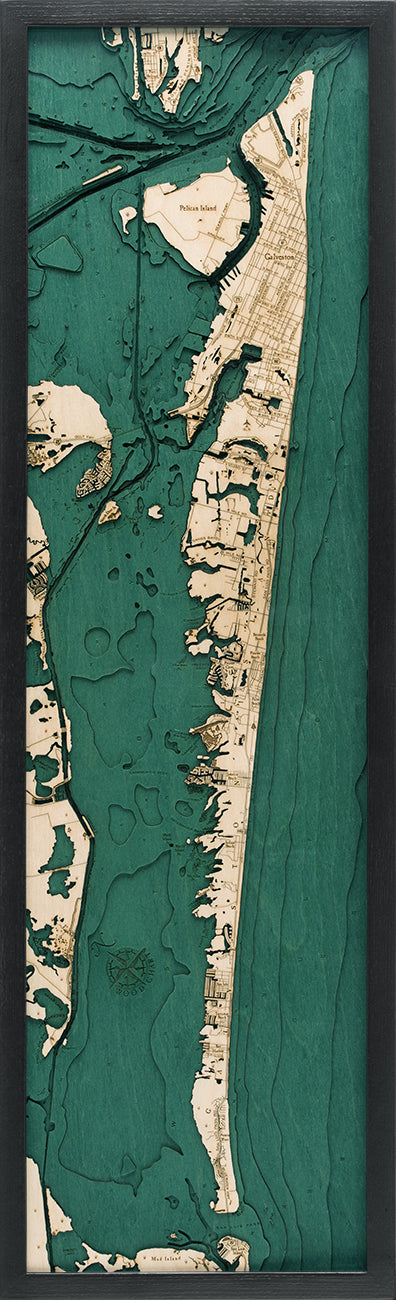 Galveston Wood Chart Map