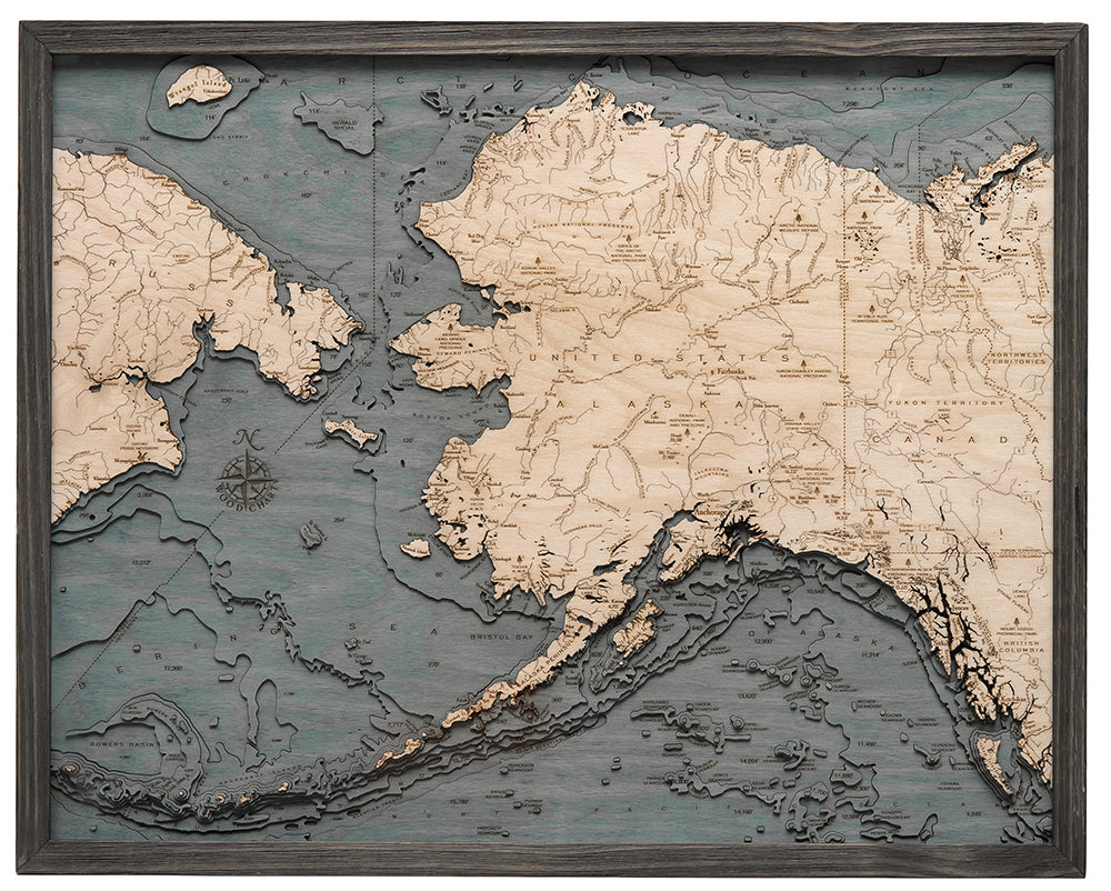 Alaska Wood Chart Map