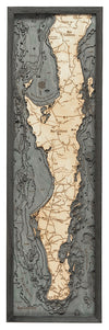 Baja Peninsula & Gulf of California Wood Chart Map