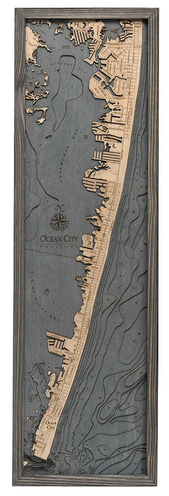 Ocean City Wood Chart Map