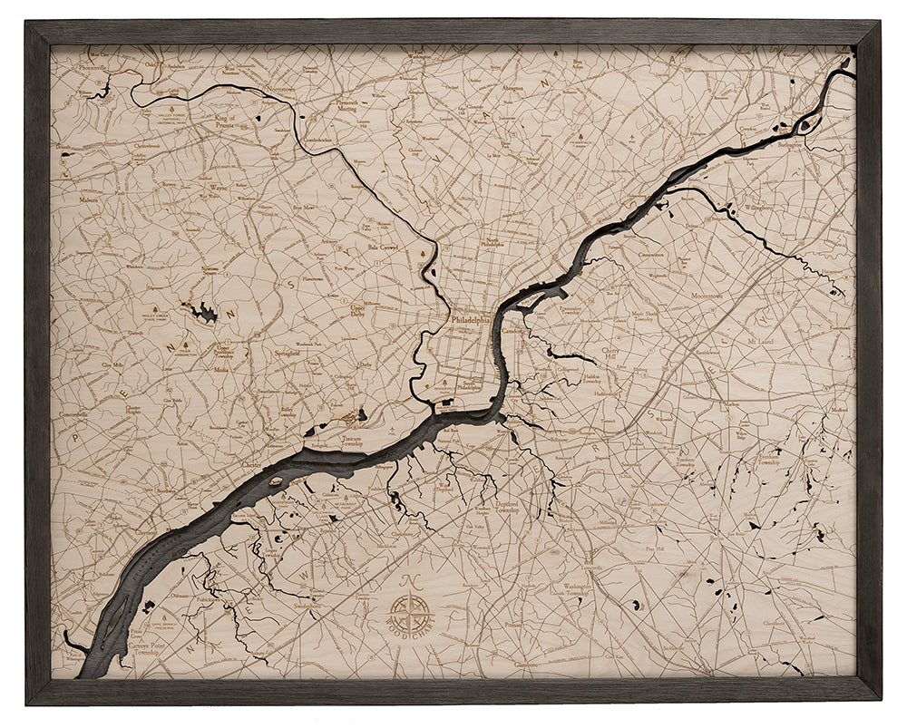 Philadelphia Wood Chart Map