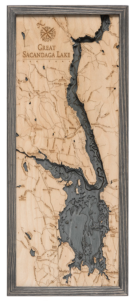 Great Sacandaga Lake Wood Chart Map