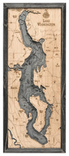 Lake Washington Wood Chart Map