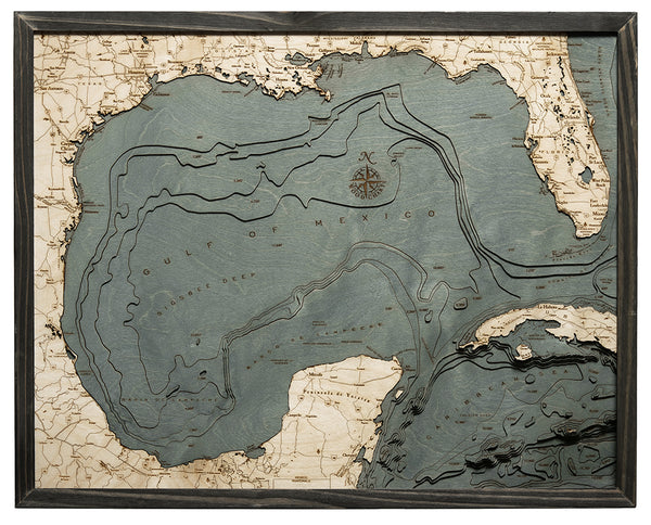 Gulf Of Mexico Wood Chart Map