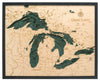 Great Lakes Large Wood Chart Map