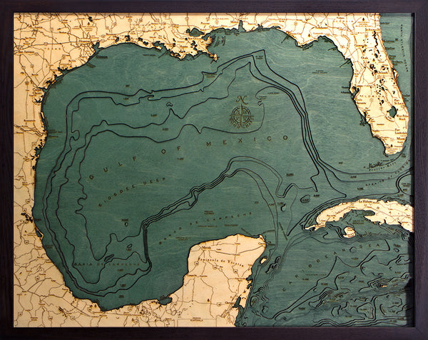 Gulf Of Mexico Wood Chart Map