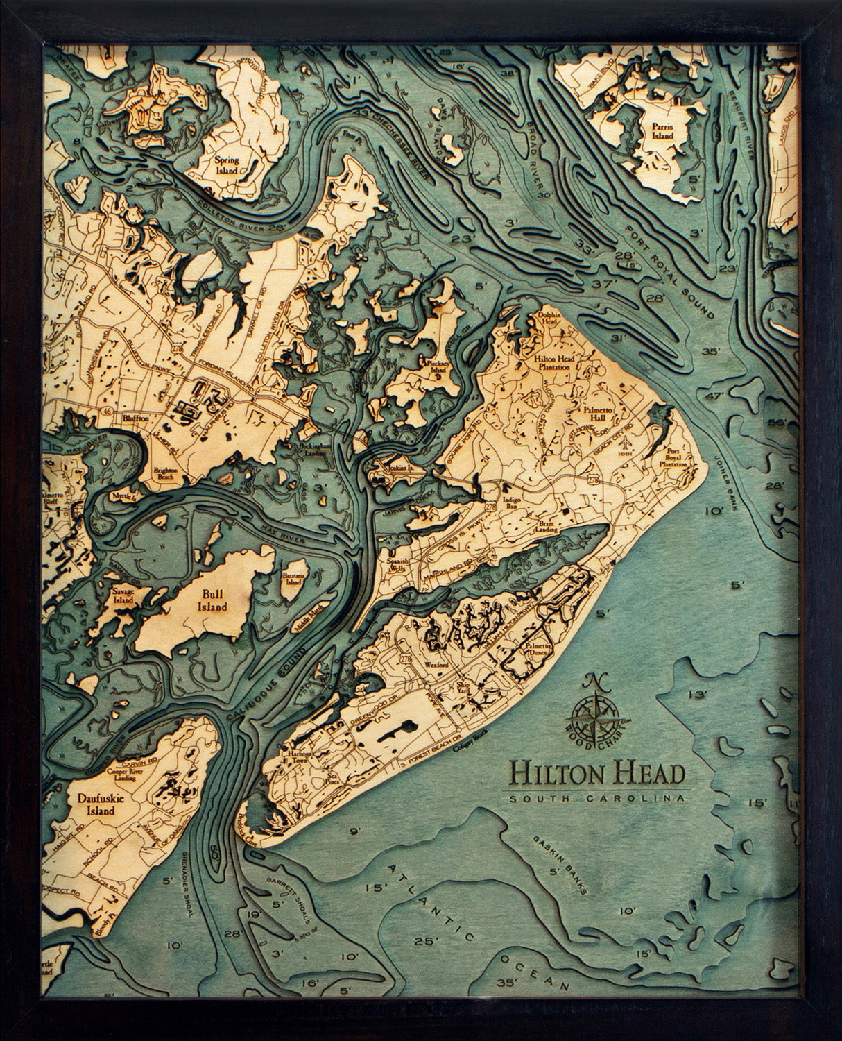 Hilton Head Wood Chart Map