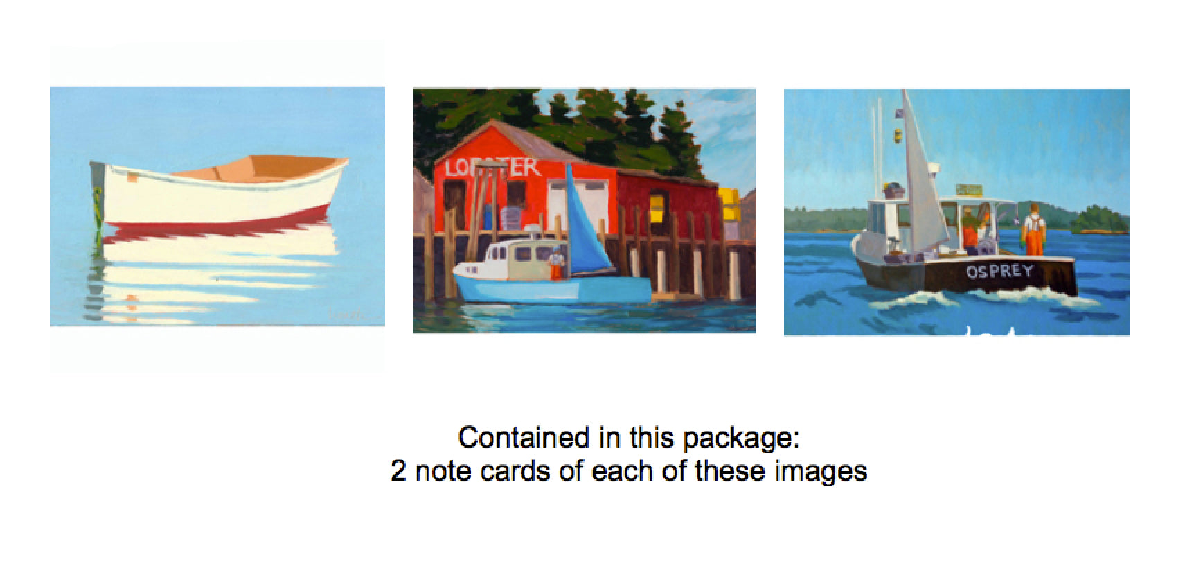 Set of Boat Note Cards by Bobbi Heath