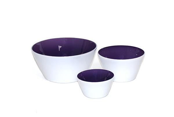 Hyacinth purple handblown glass bowls in small, medium & large. Made in the USA from Serve Kindness  