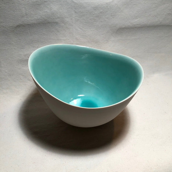 Medium Aqua Serving Bowl by Corrinn Jusell