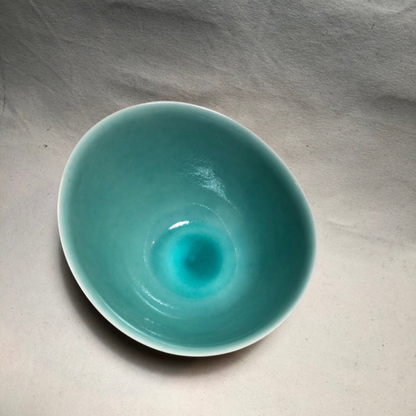 Medium Aqua Serving Bowl by Corrinn Jusell