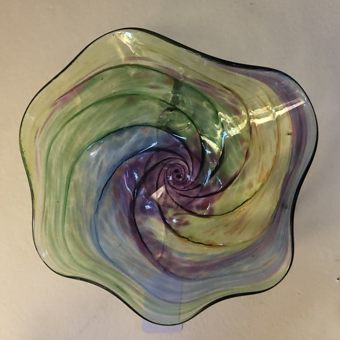Small Hand Blown Glass Bowl Wall Hanging