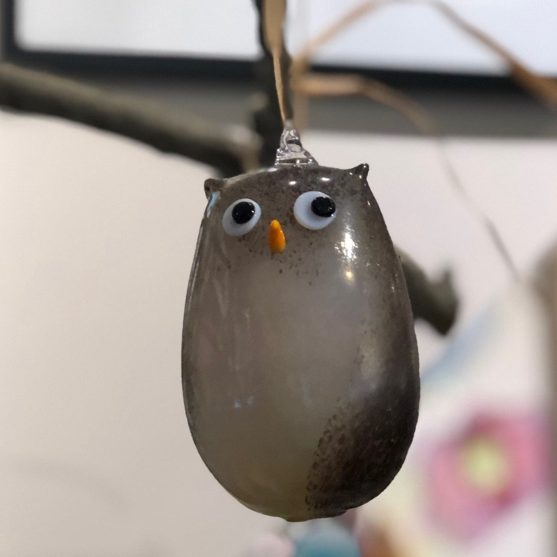 Hand Blown Glass Animal Ornament - Owl