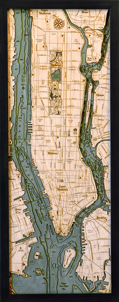 Manhattan Wood Chart Map