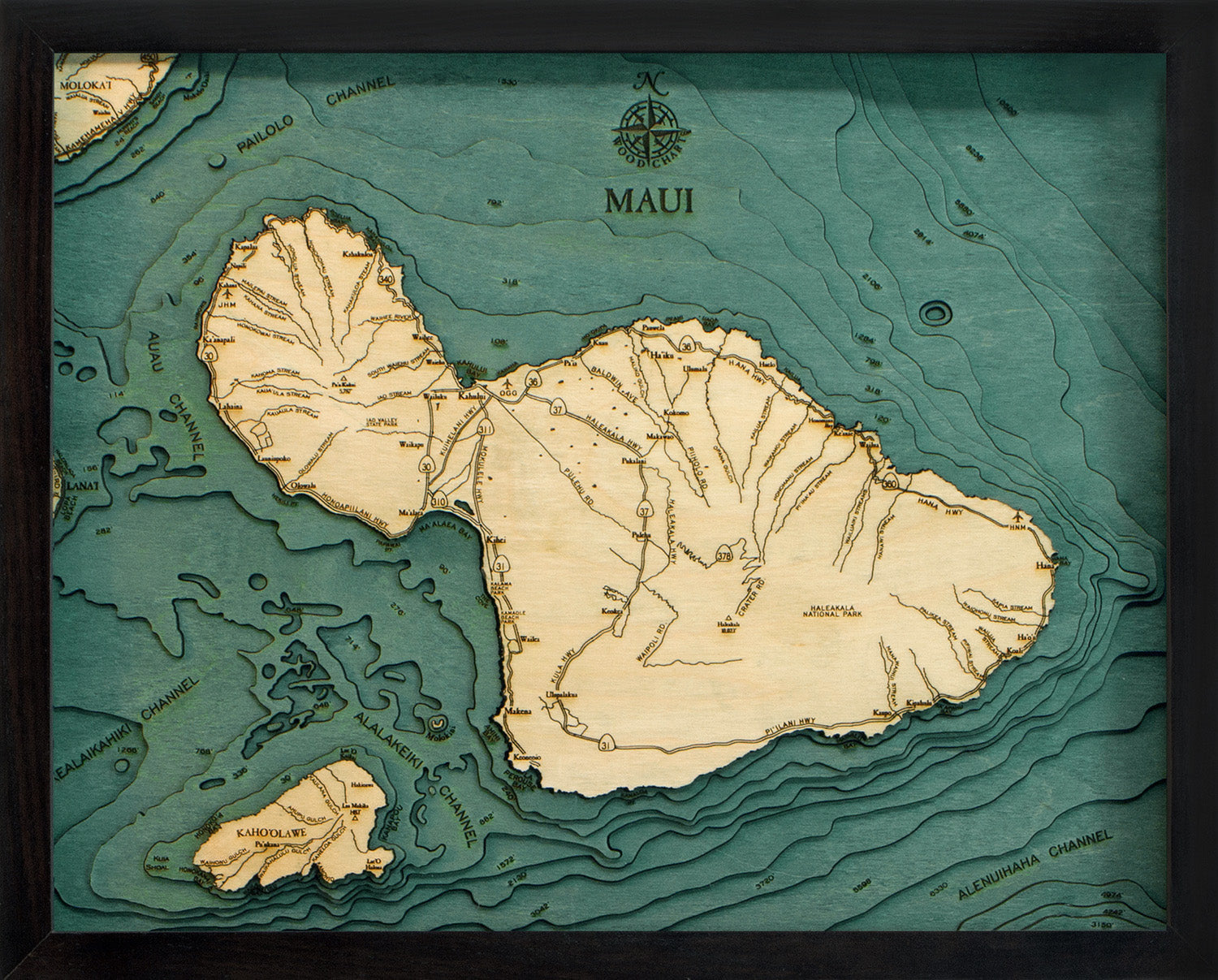 Maui Wood Chart Map