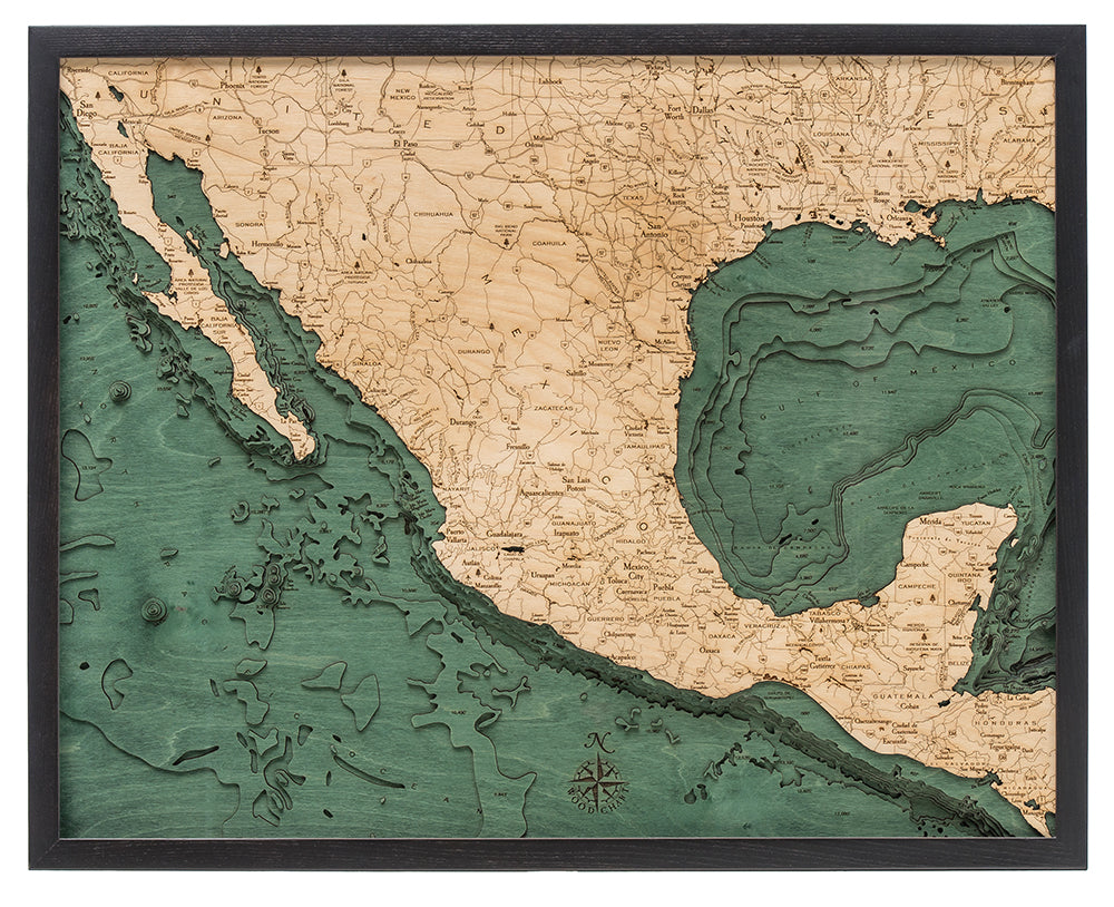 Mexico Wood Chart Map