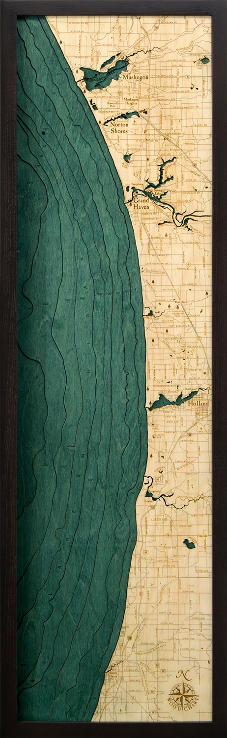 Muskegon to S. Haven Wood Chart Map