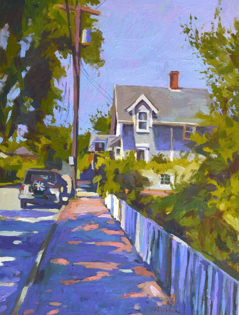 Original Oil Painting by Robert Abele - Morning Shadows Nantucket
