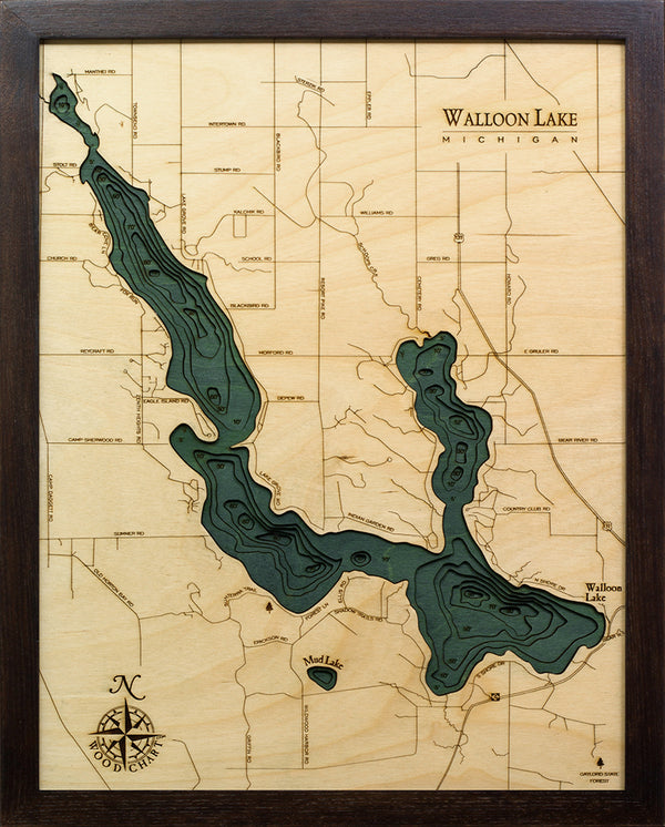 Walloon Lake Wood Chart Map