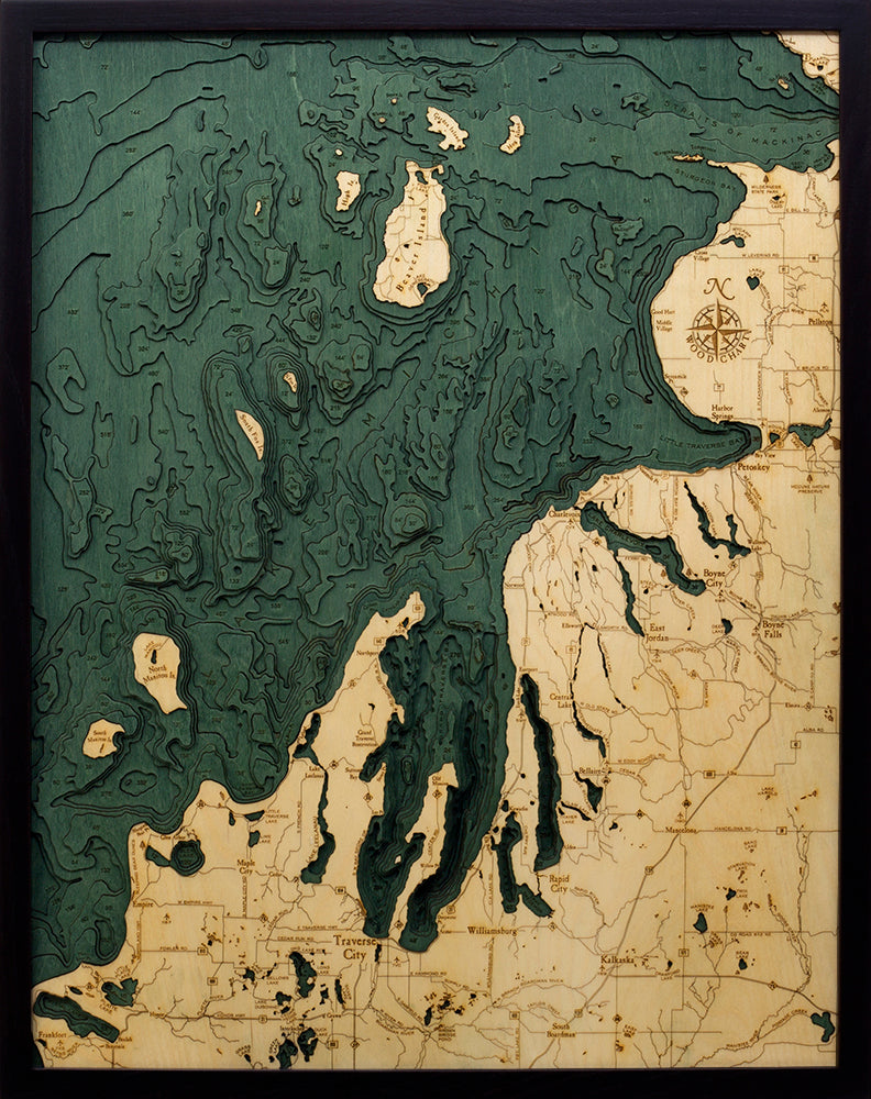 Northwest Michigan Wood Chart Map