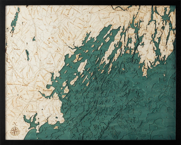Portland, Maine Wood Chart Map