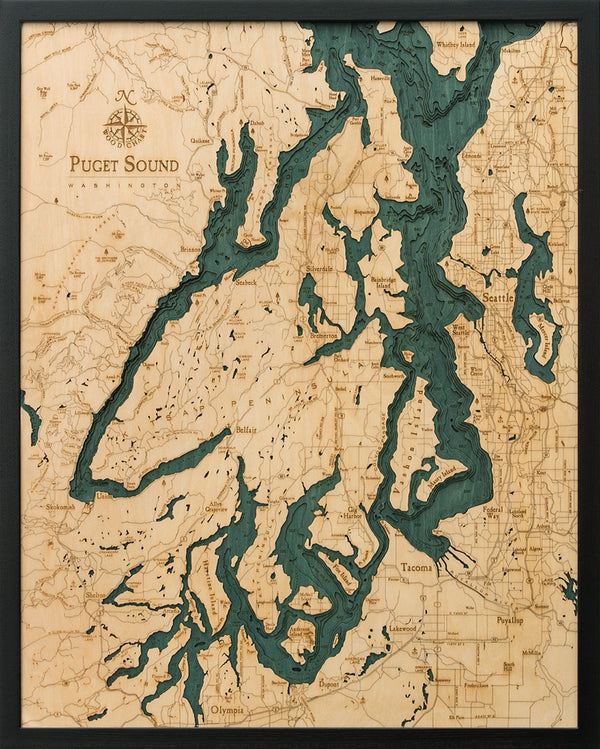 Puget Sound Wood Chart Map