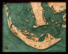 Sanibel Island Wood Chart Map