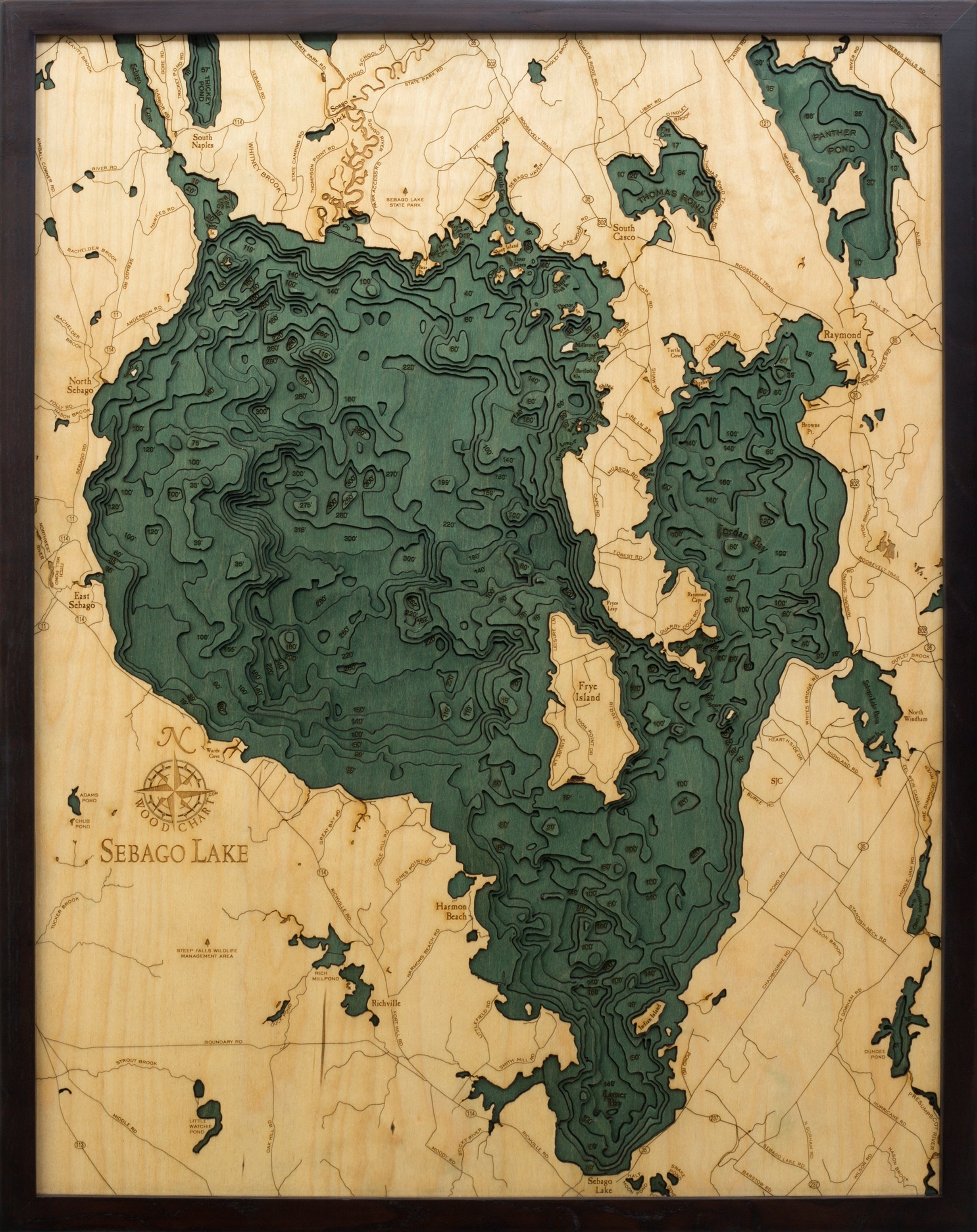 Sebago Lake Wood Chart Map