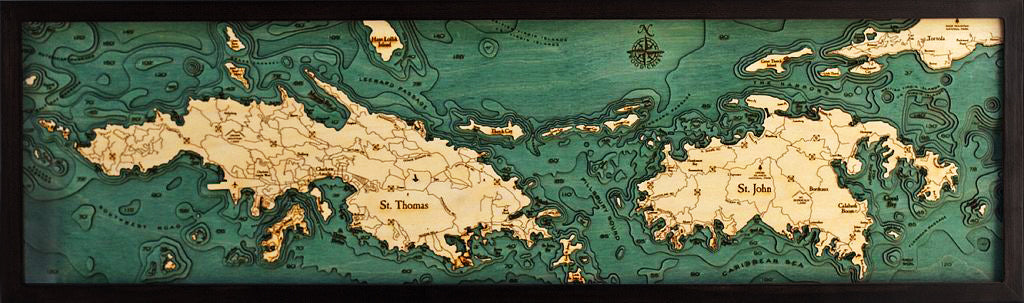 Virgin Islands Wood Chart Map