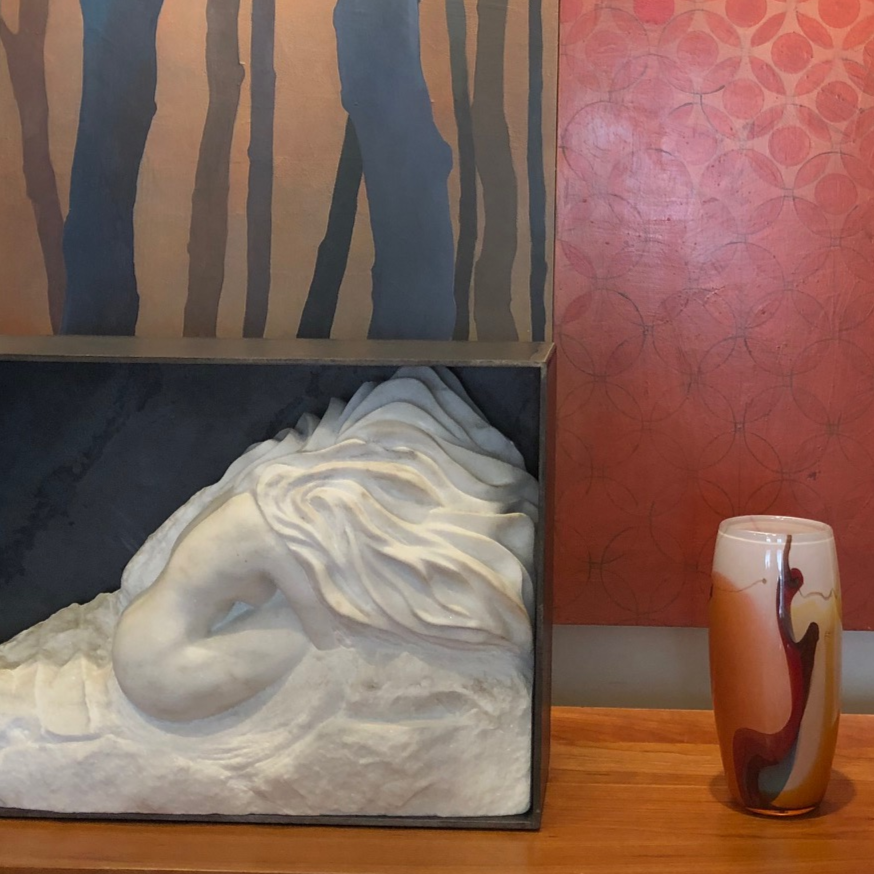 She Kept Her Dreams in a Box, Marble Sculpture by Steven Giblin