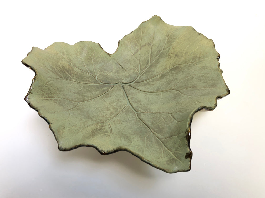 Butterburr Leaf Bowl with Beetles